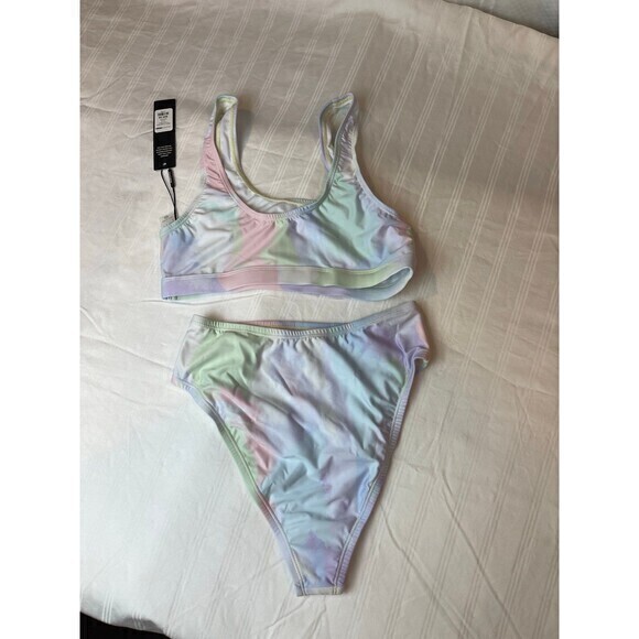 Abstract Pastel Colors Bandeau 2 Piece Bikini‎ Size XS RefN11 - Picture 9 of 9